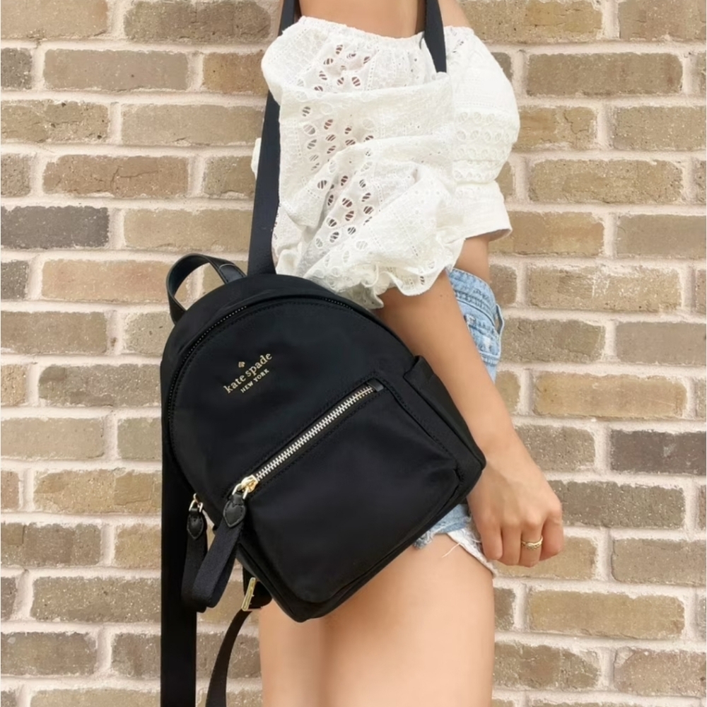 Kate Spade Chelsea Nylon Medium Backpack Black - Picture 2 of 11